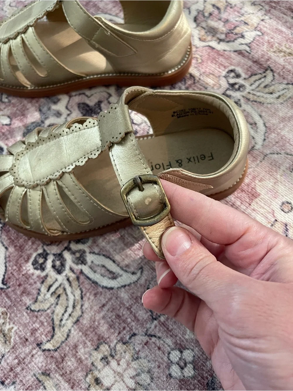 Felix & Flora Gold Closed-Toe Sandals